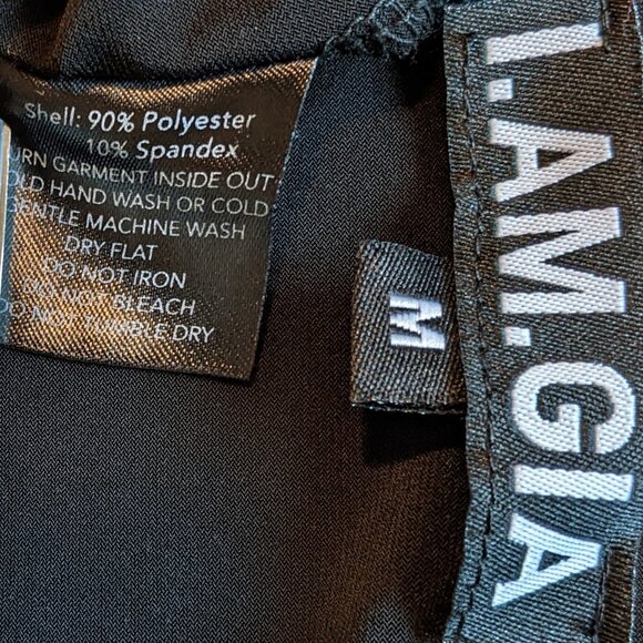 I.AM.GIA Renalee Wrap Crop Top Black Medium Cut-Out Side Flowers - Picture 4 of 7